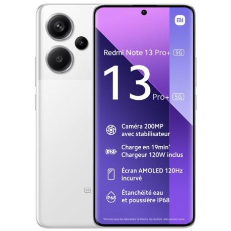 SMARTPHONE XIAOMI REDMI NOTE 13 PRO+ 5G 12GO 512GO _ BLANC
